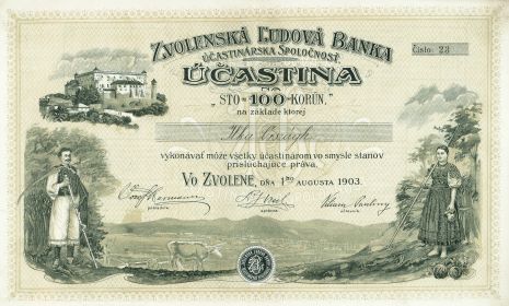 Zvolenská ľudová banka, Zvolen - účastina, 1903